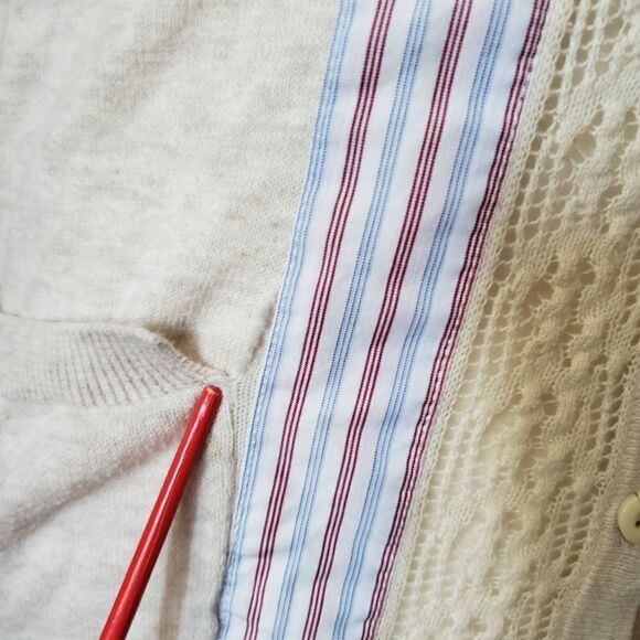 ANTHROPOLOGIE Field & Flower oatmeal ivory‎ borders bf lace cardigan S - Picture 8 of 9